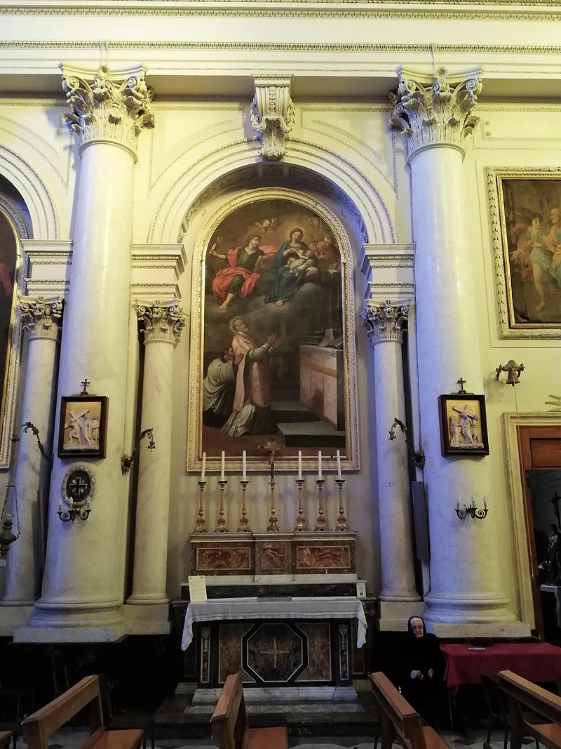 Estasi di Sant'Andrea Avellino con la Beata Vergine Maria col Bambino e San Giovanni Evangelista - colleggiata dei ss. Pietro e Paolo, Arcireale